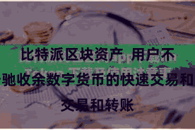 比特派区块资产 用户不错松驰收余数字货币的快速交易和转账