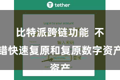 比特派跨链功能  不错快速复原和复原数字资产
